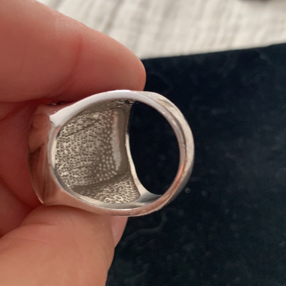 Statement Ring Silver with Scroll Detail - Picture 10 of 12